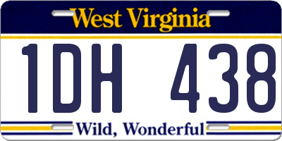 WV license plate 1DH438
