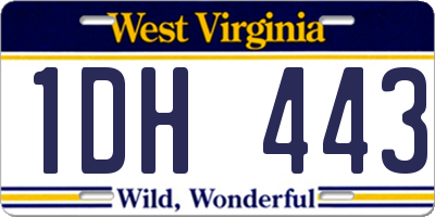 WV license plate 1DH443