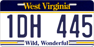 WV license plate 1DH445