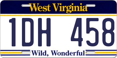 WV license plate 1DH458