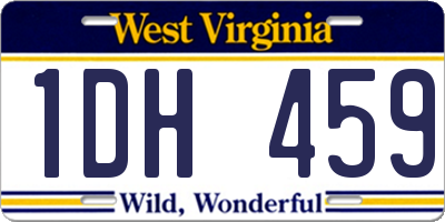 WV license plate 1DH459