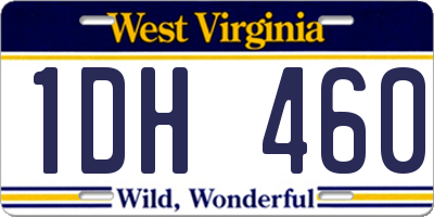 WV license plate 1DH460