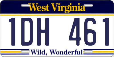 WV license plate 1DH461