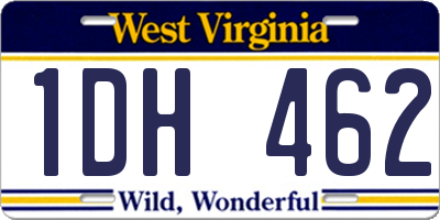 WV license plate 1DH462