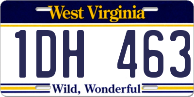 WV license plate 1DH463