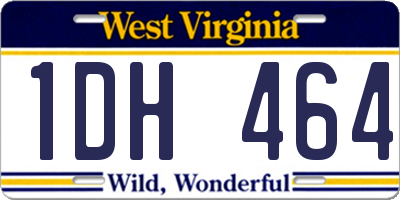 WV license plate 1DH464