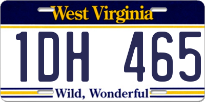 WV license plate 1DH465