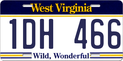 WV license plate 1DH466