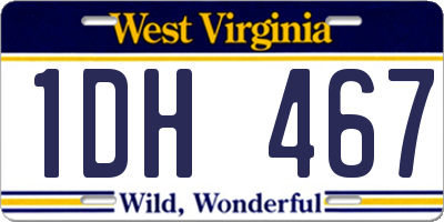 WV license plate 1DH467