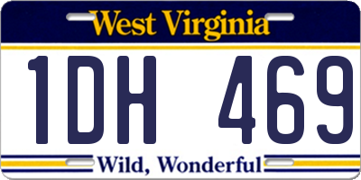 WV license plate 1DH469