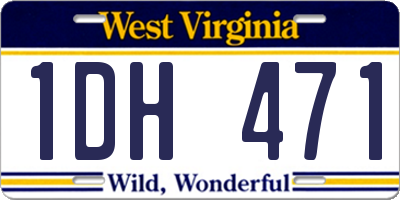 WV license plate 1DH471