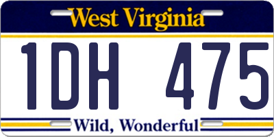 WV license plate 1DH475