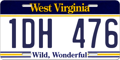WV license plate 1DH476