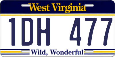 WV license plate 1DH477