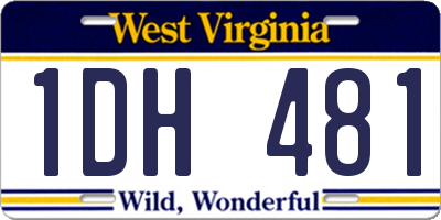 WV license plate 1DH481
