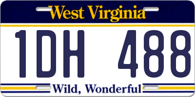 WV license plate 1DH488