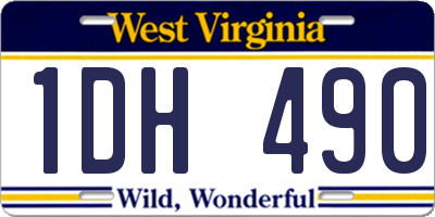 WV license plate 1DH490