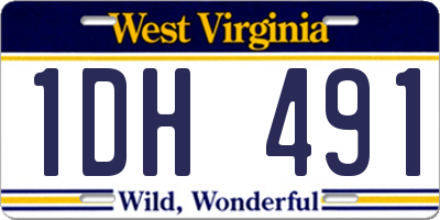 WV license plate 1DH491