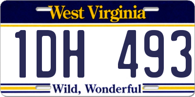 WV license plate 1DH493