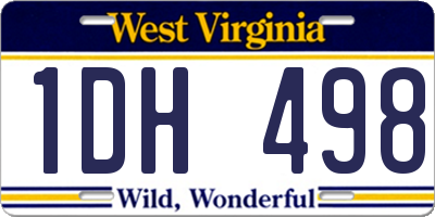 WV license plate 1DH498