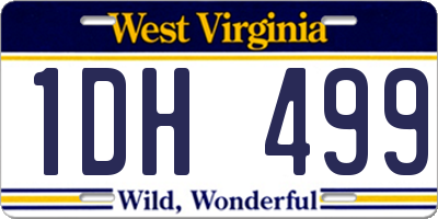 WV license plate 1DH499