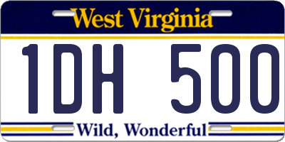 WV license plate 1DH500