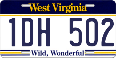 WV license plate 1DH502