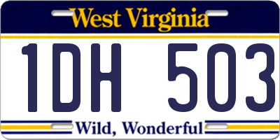 WV license plate 1DH503