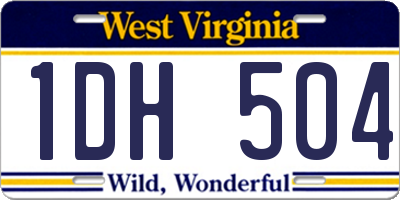 WV license plate 1DH504