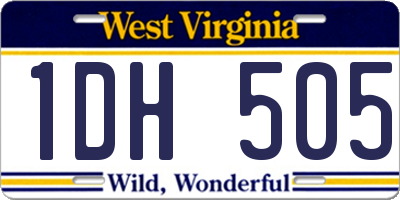 WV license plate 1DH505