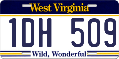 WV license plate 1DH509