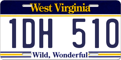 WV license plate 1DH510