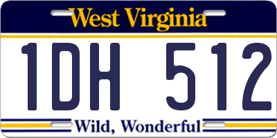 WV license plate 1DH512