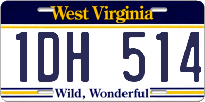 WV license plate 1DH514