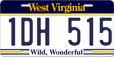 WV license plate 1DH515