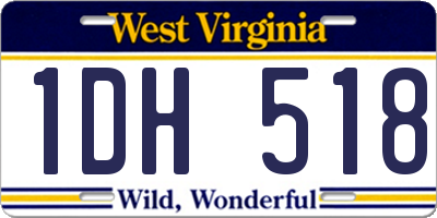 WV license plate 1DH518