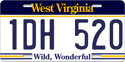 WV license plate 1DH520
