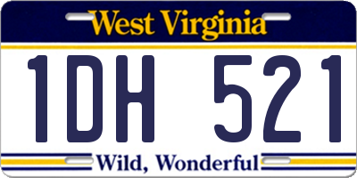 WV license plate 1DH521