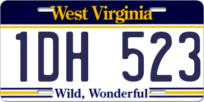 WV license plate 1DH523