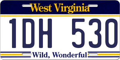 WV license plate 1DH530