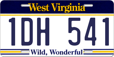 WV license plate 1DH541