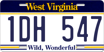 WV license plate 1DH547