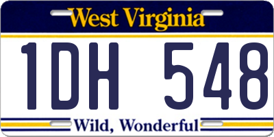 WV license plate 1DH548