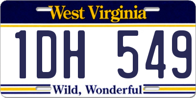 WV license plate 1DH549