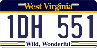 WV license plate 1DH551