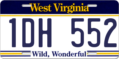 WV license plate 1DH552