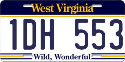 WV license plate 1DH553