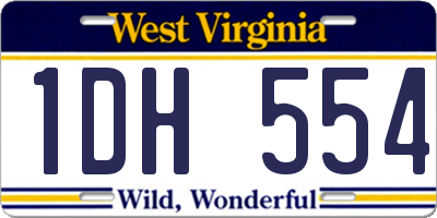 WV license plate 1DH554