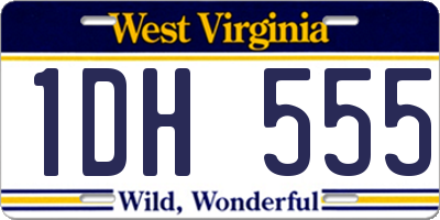 WV license plate 1DH555