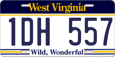 WV license plate 1DH557